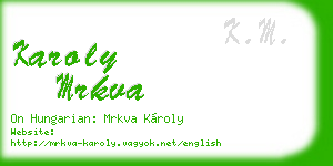 karoly mrkva business card